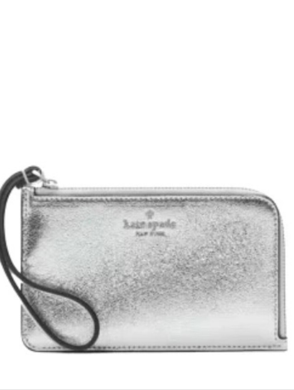 Kate Spade-Lucy Metallic L-Zip Wristlet (Silver 🩶)